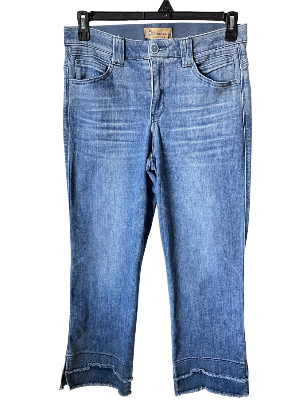 Democracy Women’s Size 10 Ab Solution Mid Rise Double Layer Fray Hem Jeans